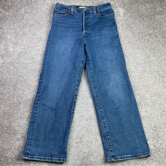 Levi's Denim - Levi’s Ribcage Jeans Women's 29 Blue Straight Ankle High Rise Button Fly
